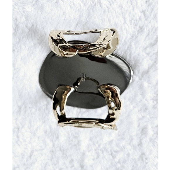 ALEXIS BITTAR liquid-molten rocky disk link Swarovski crystal bracelet cuff $435 - Picture 9 of 12